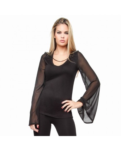 Woman’s Top Carolyn Solid Black