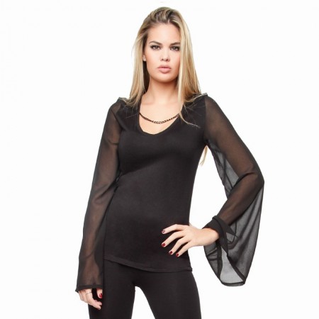 Woman’s Top Carolyn Solid Black