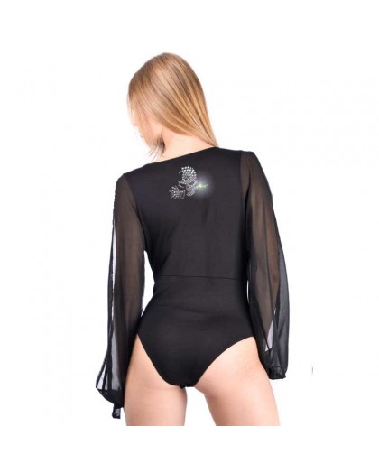 AEA Woman's Body Suit Sonja "Skull Shine" Solid Black 2