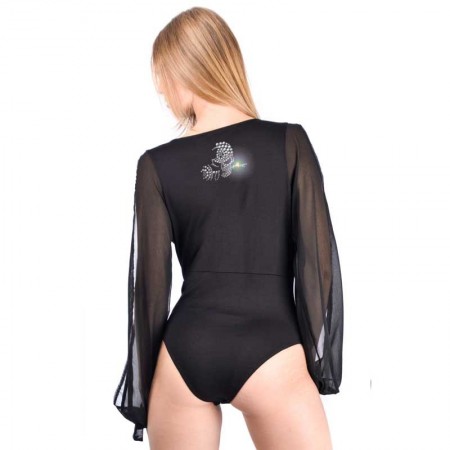 AEA Woman's Body Suit Sonja "Skull Shine" Solid Black