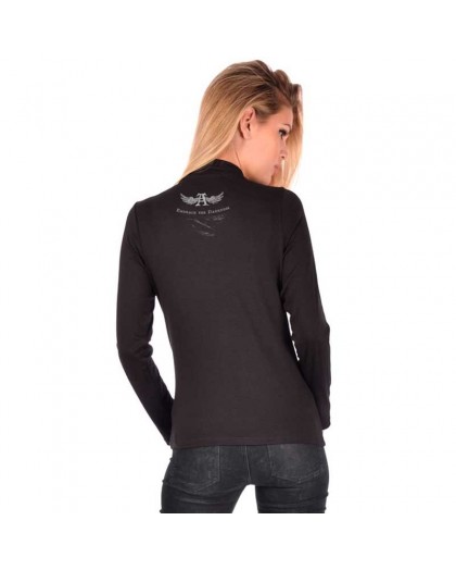 AEA Woman's Top Susa "Parcelsus Portrait" Solid Black 2