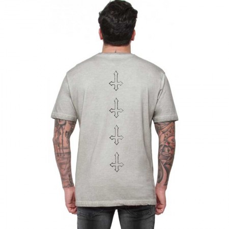 AEA Man t-shirt  “Stone Reaper" Oil Dye Bright Grey