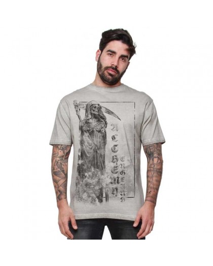 AEA Man t-shirt  “Stone Reaper" Oil Dye Bright Grey