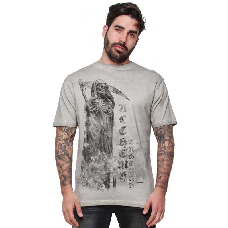 AEA Man t-shirt  “Stone Reaper" Oil Dye Bright Grey