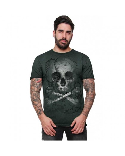 AEA Man t-shirt  “Remains" Oil Dye Green