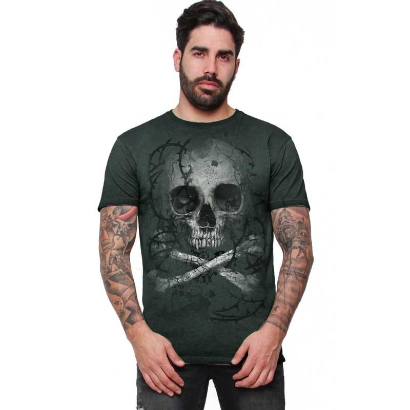 AEA Man t-shirt  “Remains" Oil Dye Green