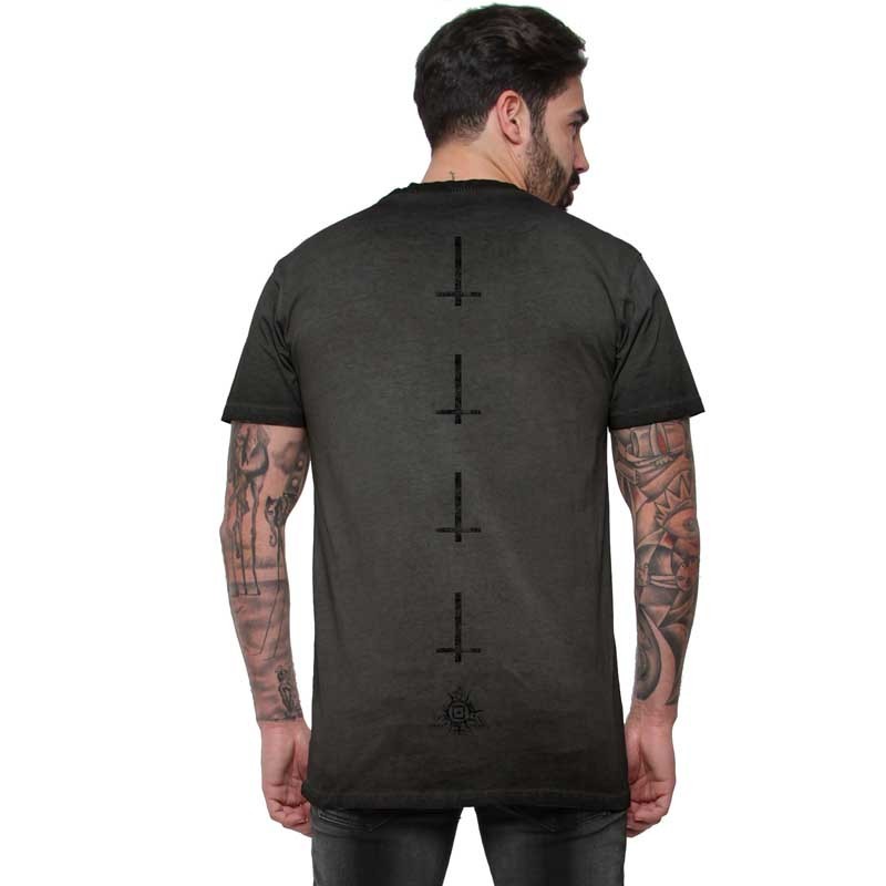 AEA Man t-shirt  “The Hornde One" Oil Dye Anthracite AEA Man t-shirt  “The Hornde One" Oil Dye Anthracite