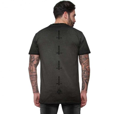 AEA Man t-shirt  “The Hornde One" Oil Dye Anthracite