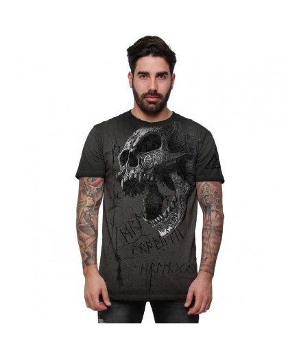 AEA Man t-shirt  “Berserker Skull" Oil Dye Anthracite