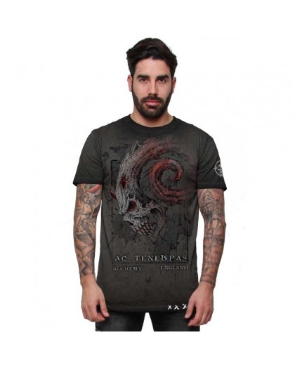 AEA Man t-shirt  “Scourge Of Atlantis" Oil Dye Anthracite