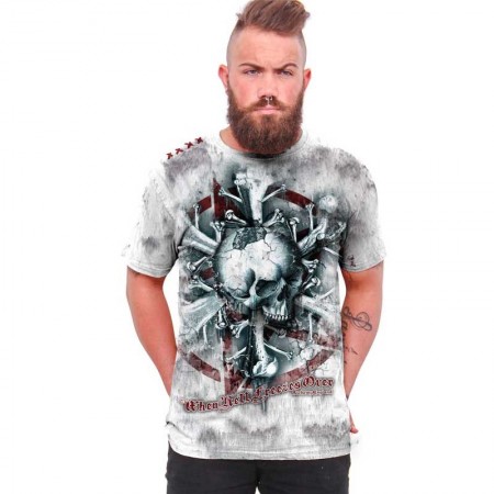 AEA Man t-shirt  “When Hell Freezes” True Religion Vintage Grey