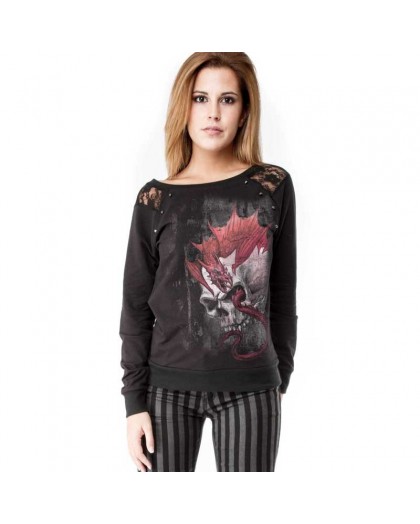 AEA Woman's Sweat-shirt Dresden Wrym skull