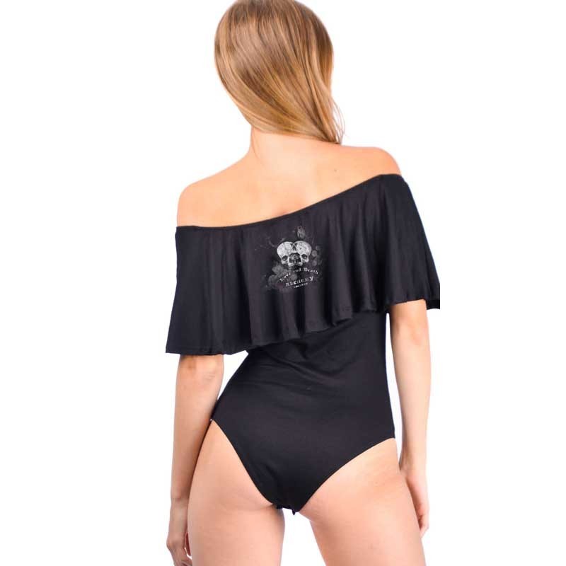 AEA Woman's Body Suit Tania  Vie on Mort Solid Black AEA Woman's Body Suit Tania  Vie on Mort Solid Black