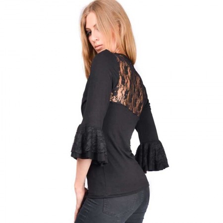 OV Woman's Top Lucca  Solid Black
