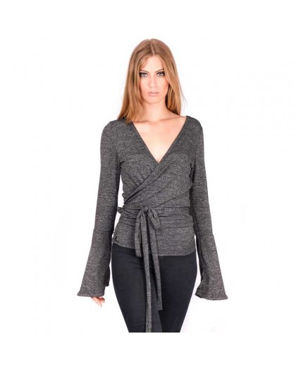 OV Woman's Cardigan Ballerina Grey Melange