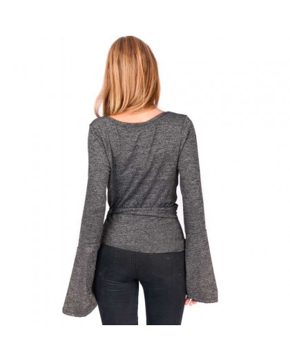 OV Woman's Cardigan Ballerina Grey Melange 2