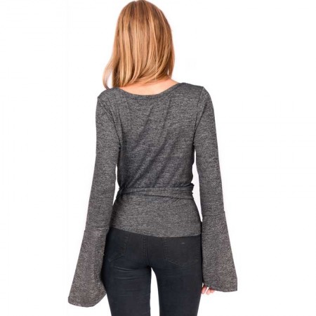 OV Woman's Cardigan Ballerina Grey Melange