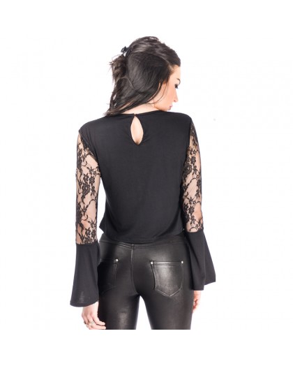 AEA Woman's Top Belle  Creeper Rose Solid Black 2