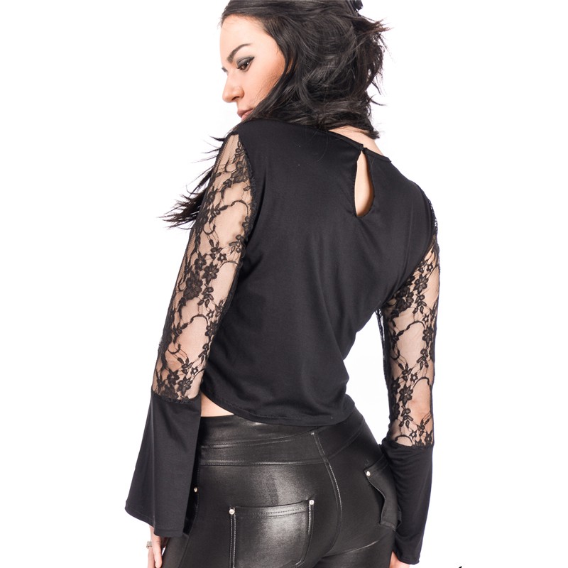 AEA Woman's Top Belle  Creeper Rose Solid Black AEA Woman's Top Belle  Creeper Rose Solid Black