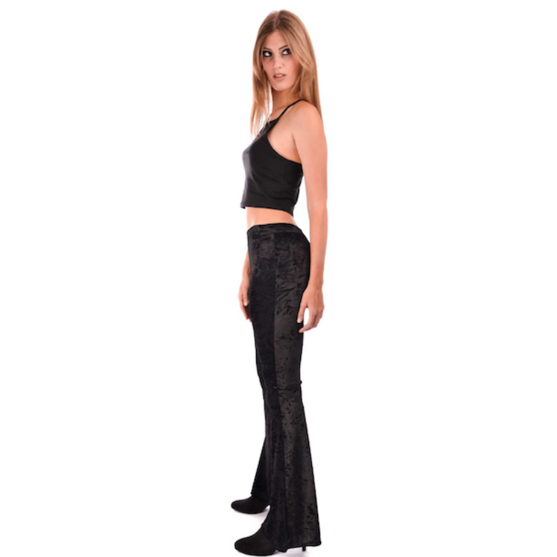 OV Woman's Flare Leggings Imperia Black Velvet OV Woman's Flare Leggings Imperia Black Velvet
