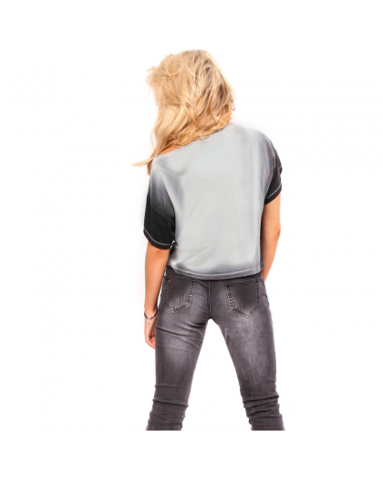 OV Woman's Top 90's  Punk Heart CS15 Persil Grey - Black 2