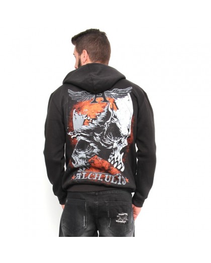 AEA Men’s Zipped Hoodie “ Skulls” solid black 2