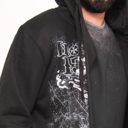 AEA Men’s Zipped Hoodie “ Skulls” solid black