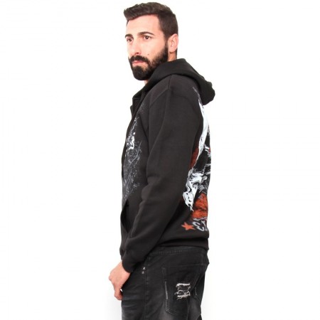 AEA Men’s Zipped Hoodie “ Skulls” solid black