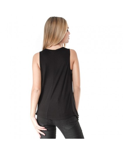 AEA Woman's Top Siberia  Devils Skull Pact Solid Black 2