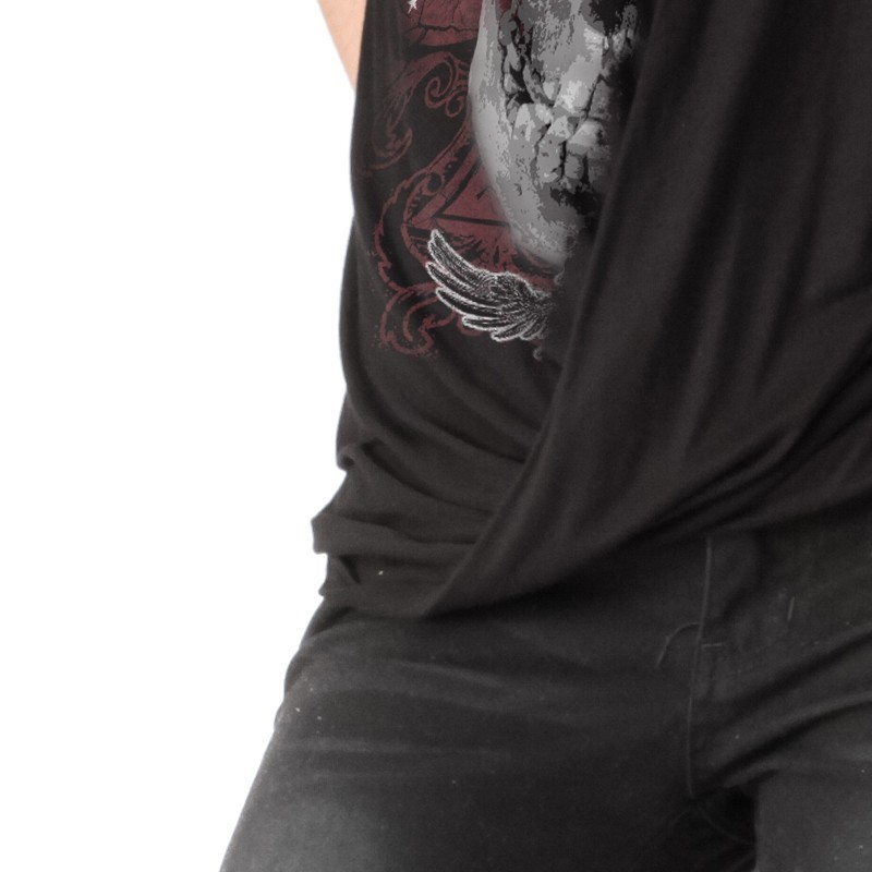 AEA Woman's Top Siberia  Devils Skull Pact Solid Black AEA Woman's Top Siberia  Devils Skull Pact Solid Black