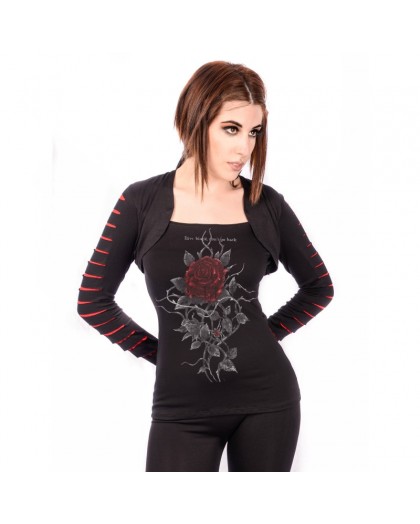 Leggings mujer rojo calaveras - Gothic-Zone