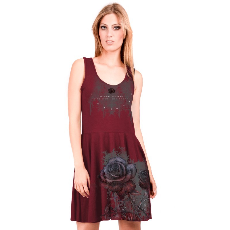 AEA Woman's reversible dress Viana  Bleeding Rose Solid Red AEA Woman's reversible dress Viana  Bleeding Rose Solid Red